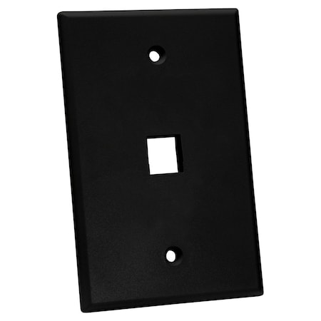 Quest Technology International Oversized Keystone Wall Plate, Single-Gang - 1 Port, Black NFP-5011